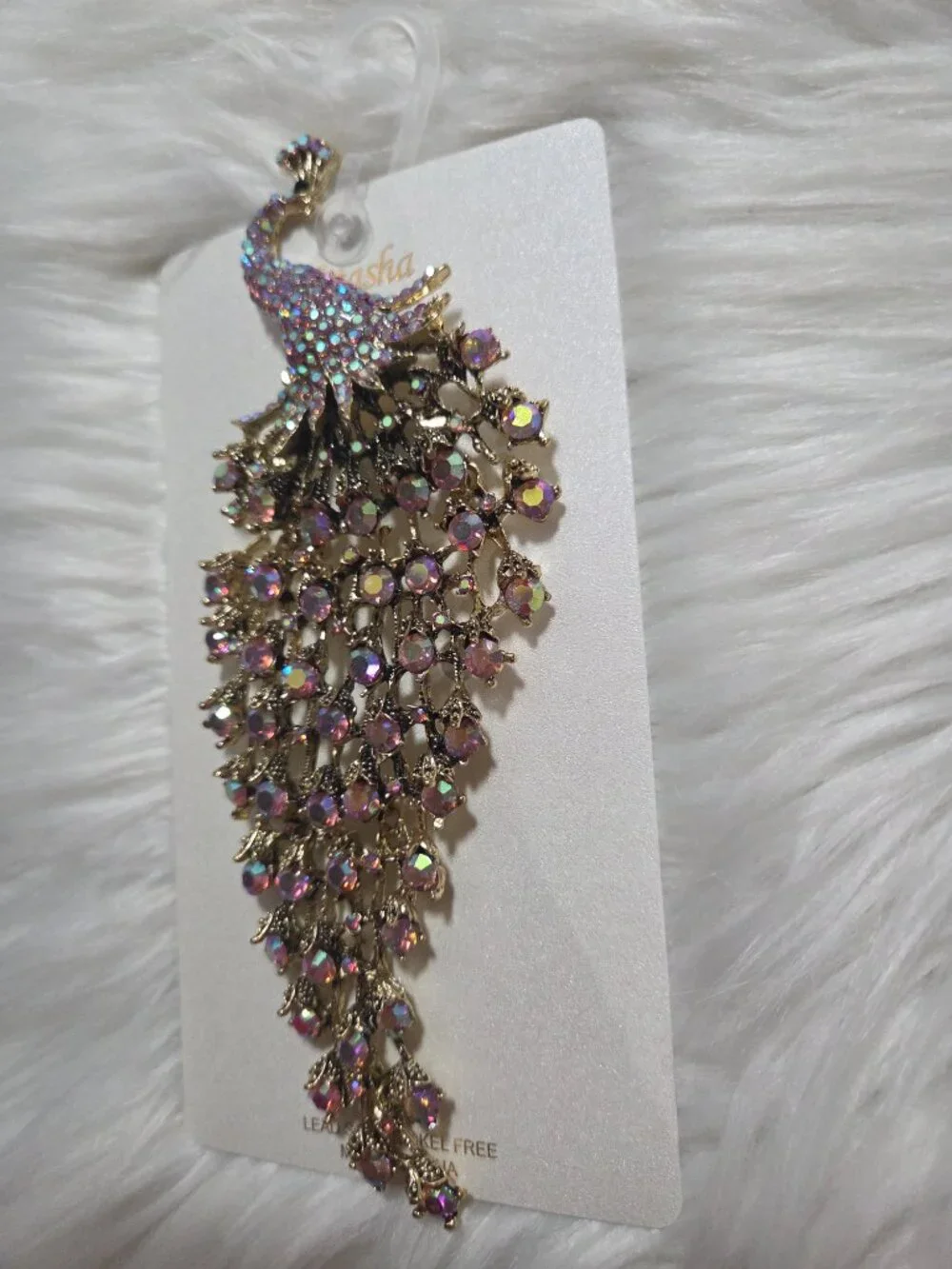 Natasha Oversized Peacock Brooch